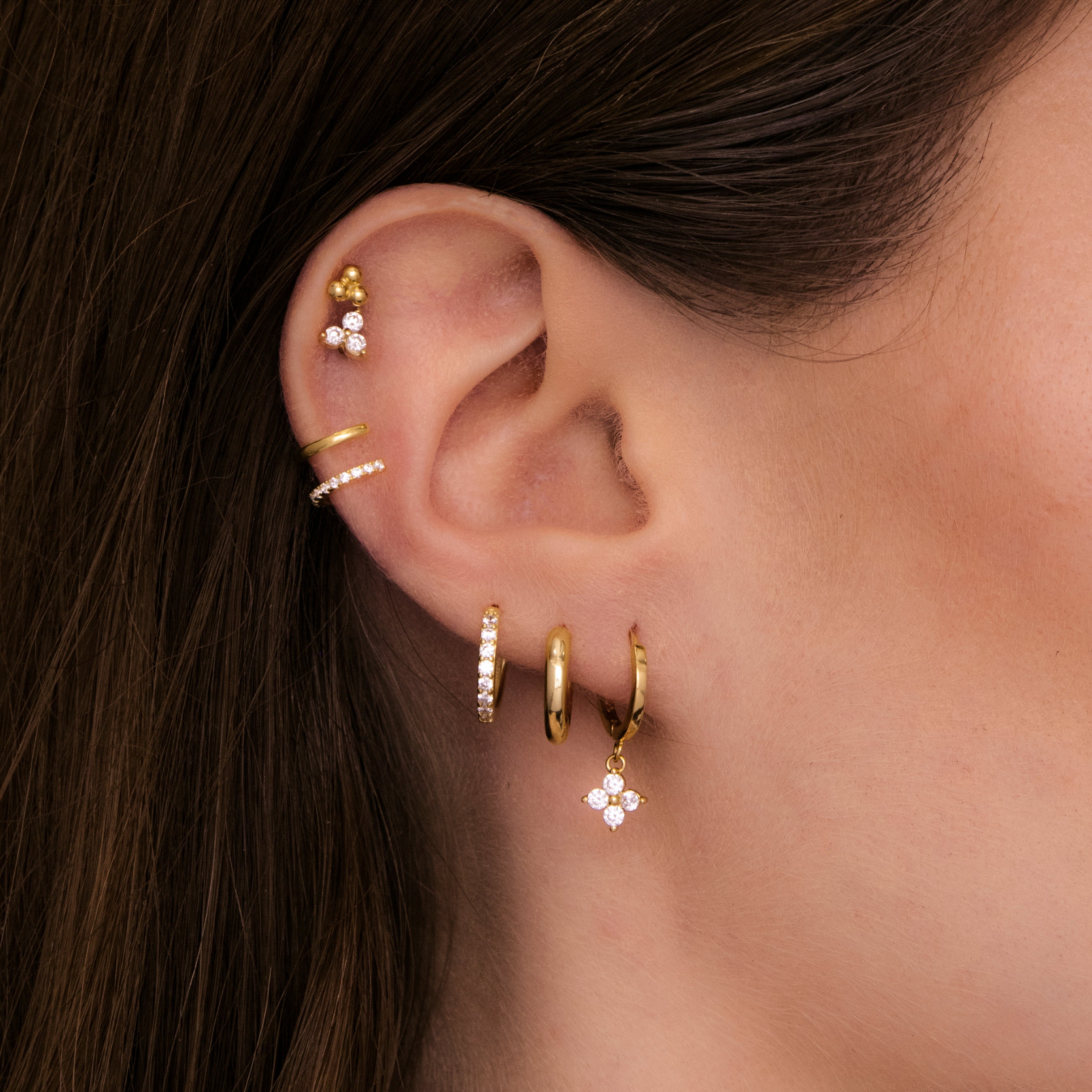 Lotus Sapphire Stud Earrings