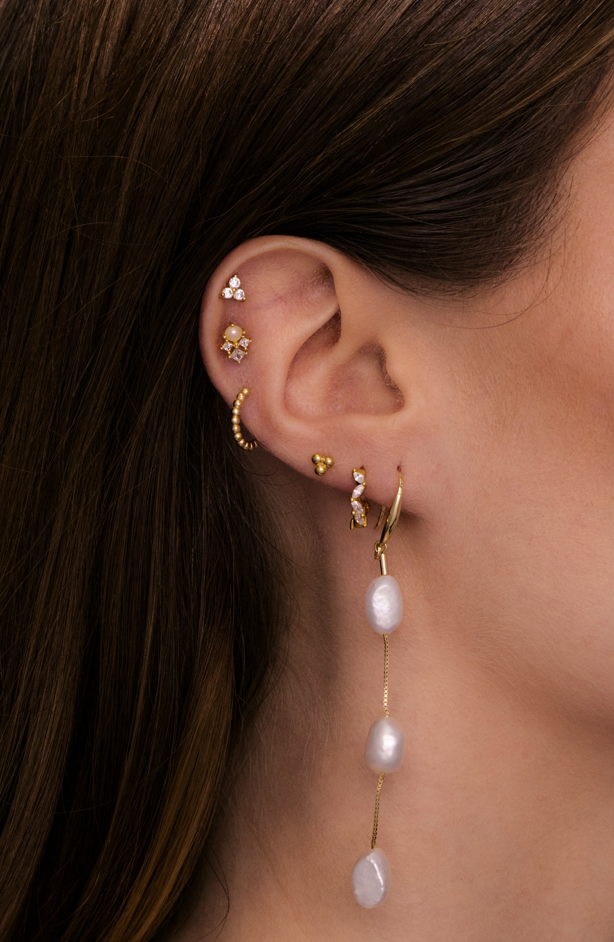 Long Drop Baroque Pearl Earrings