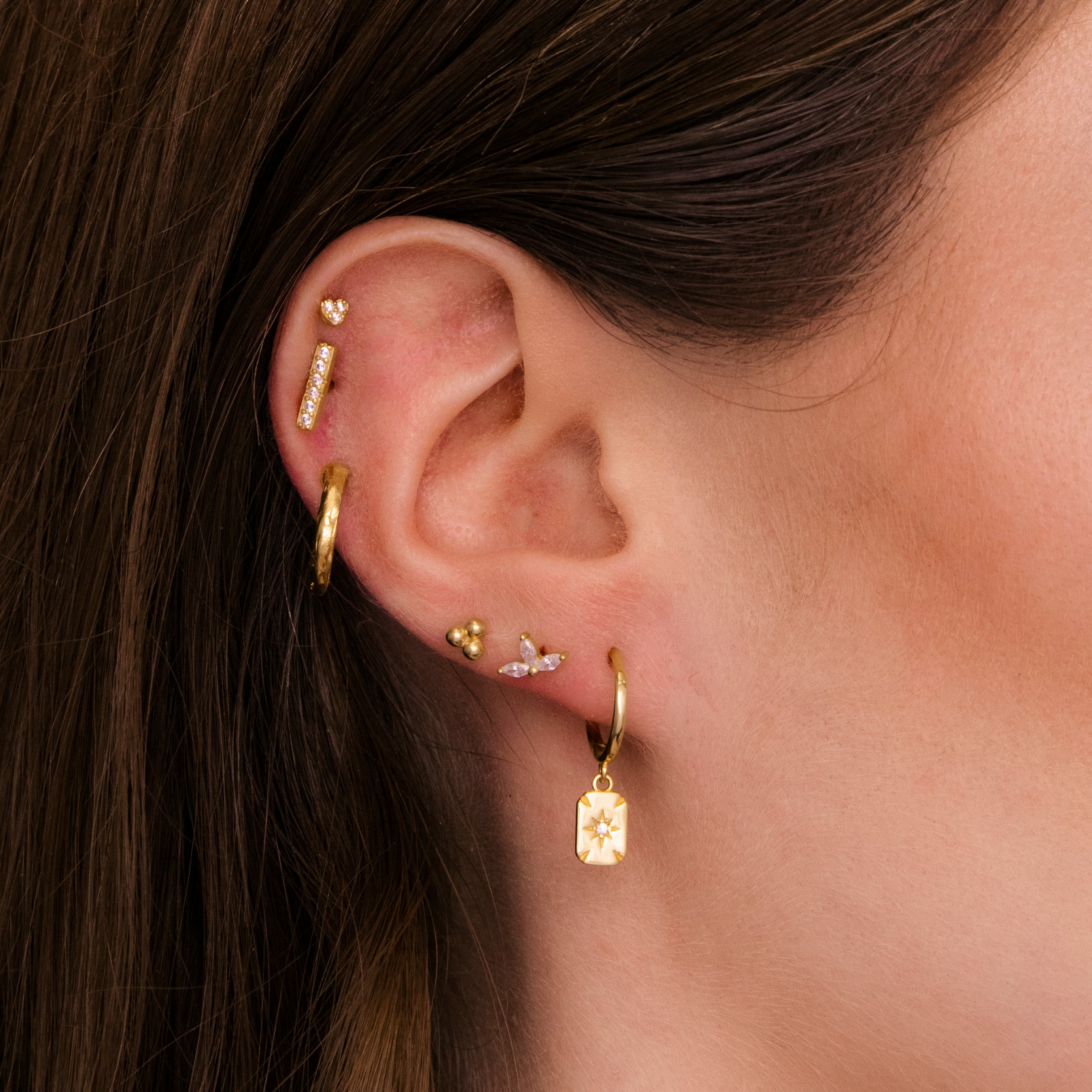 Bar Sapphire Barbell Stud Cartilage Earrings