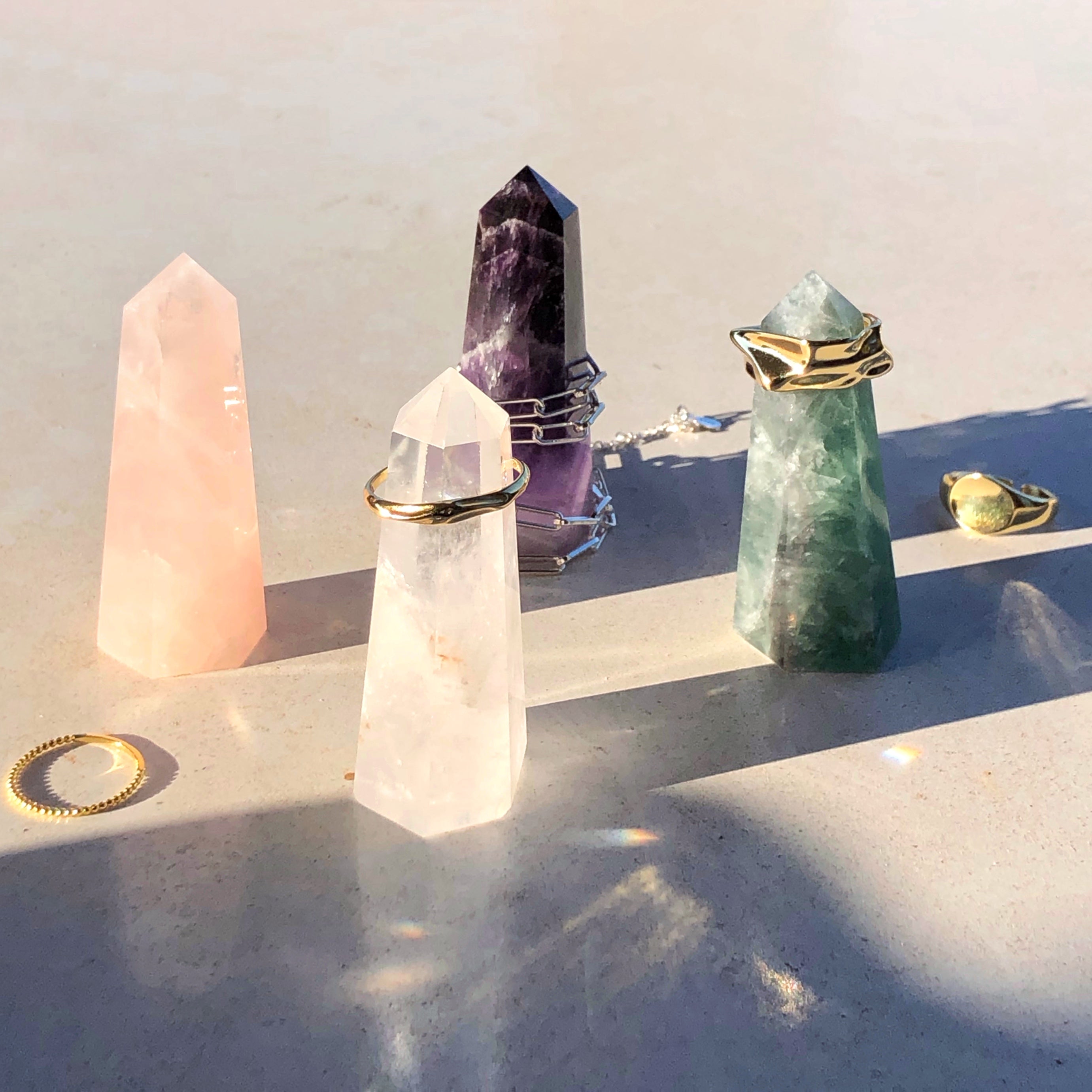 Love Crystal Ring Stand (Rose Quartz)