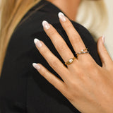 Criss Cross Pearl Open Ring