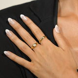 Molten Signet Pearl Open Ring