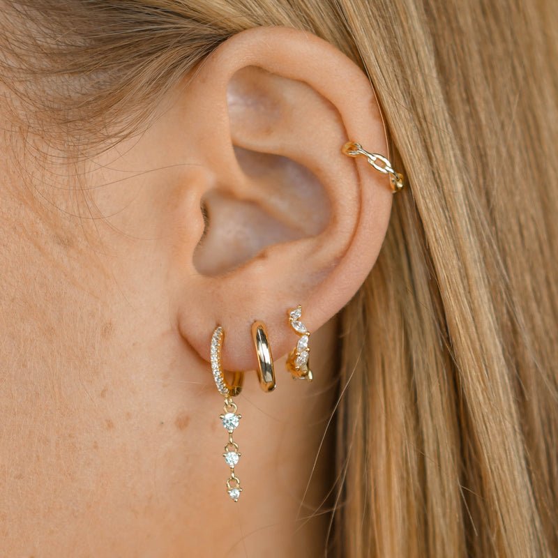 Marquise Sapphire Huggie Earrings