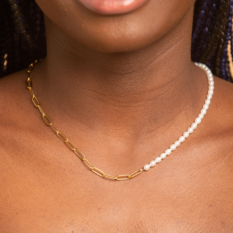 Kelly Paperlink Pearl Necklace