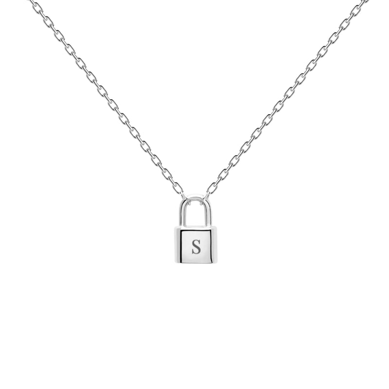 Padlock Initial Letter Necklace