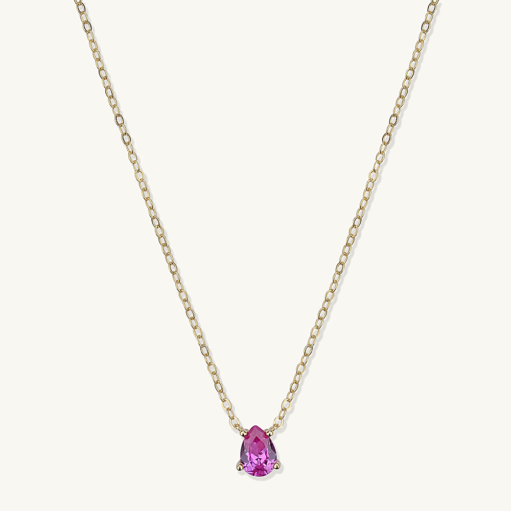Birthstone Pear Shaped Necklace July