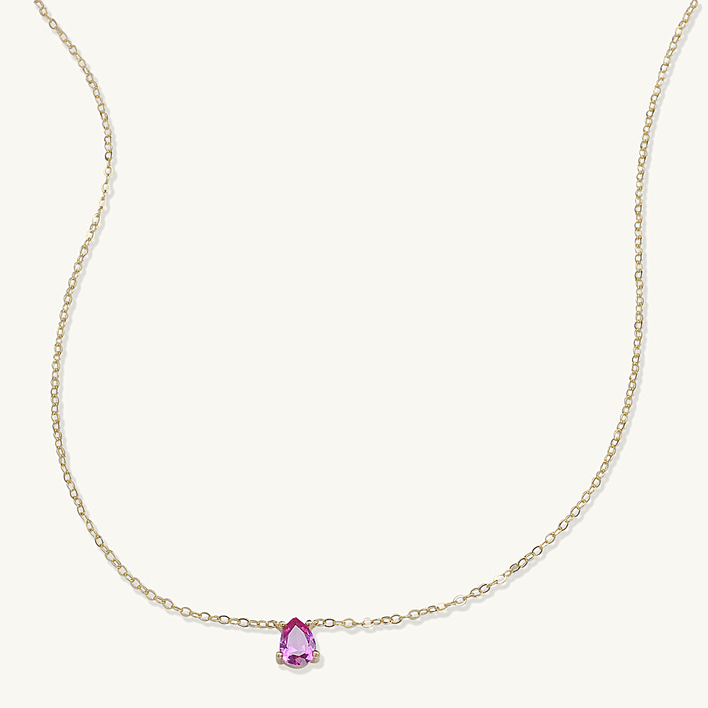 Birthstone Pear Shaped Necklace July