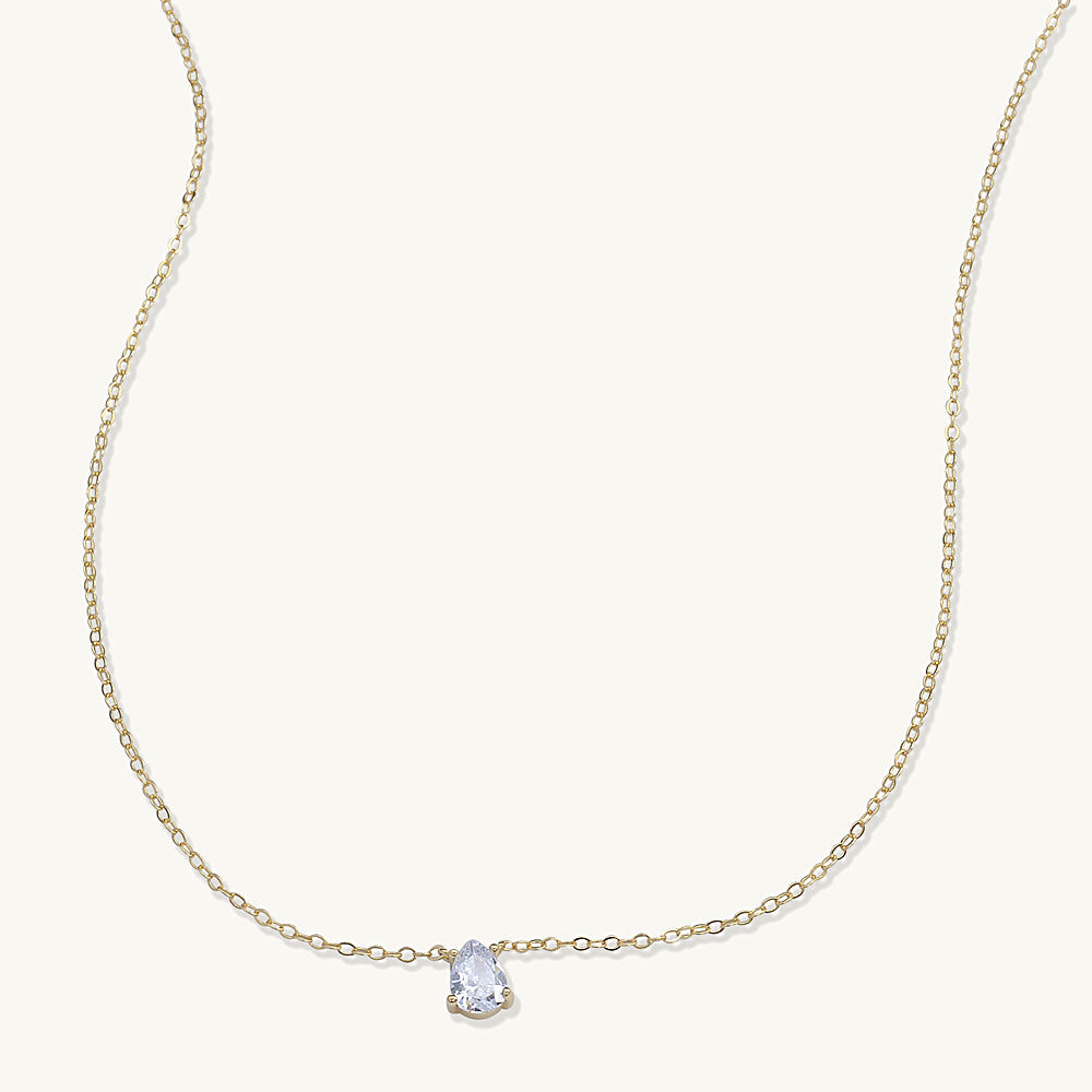 Birthstone Pear Shaped Necklace April