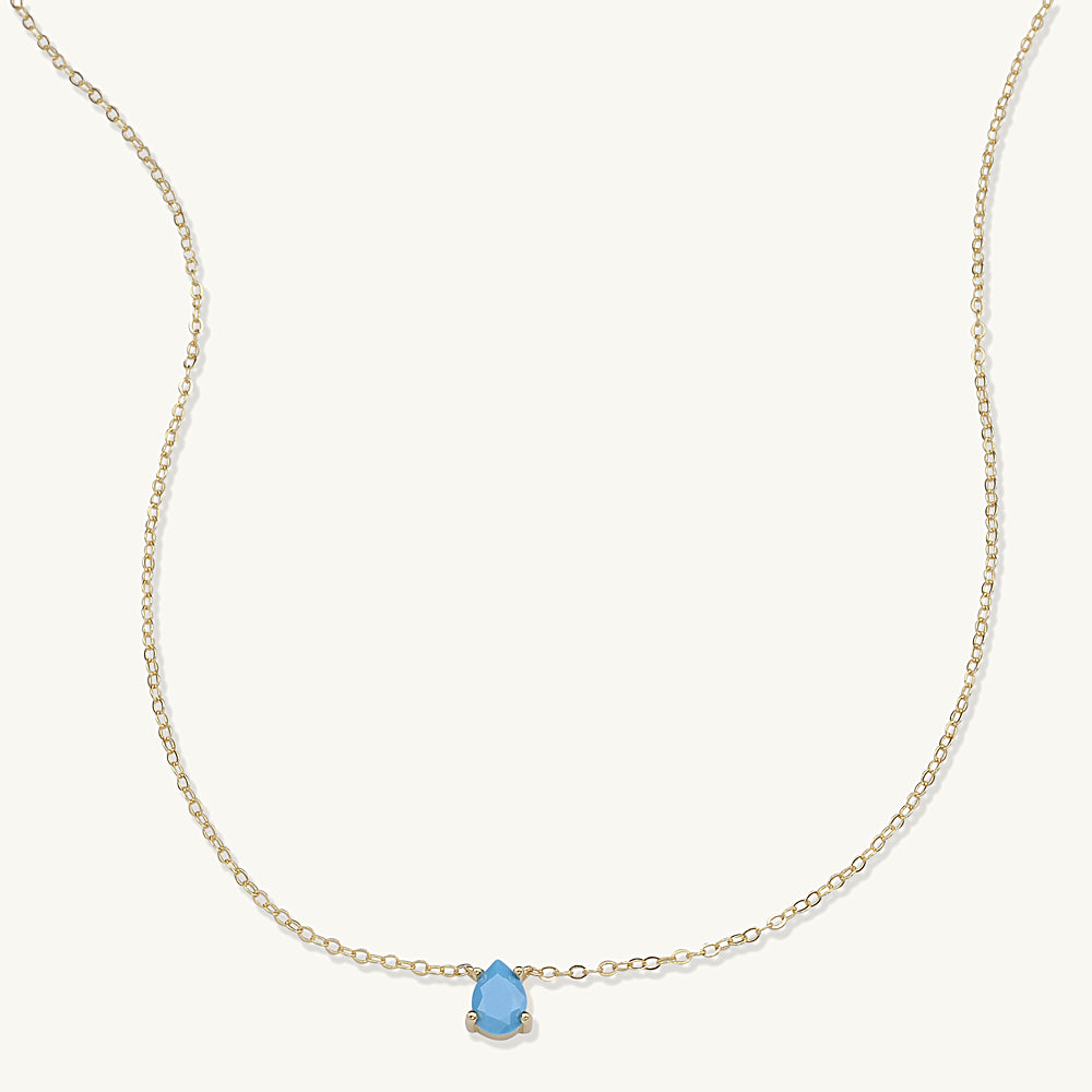 Birthstone Pear Shaped Necklace December