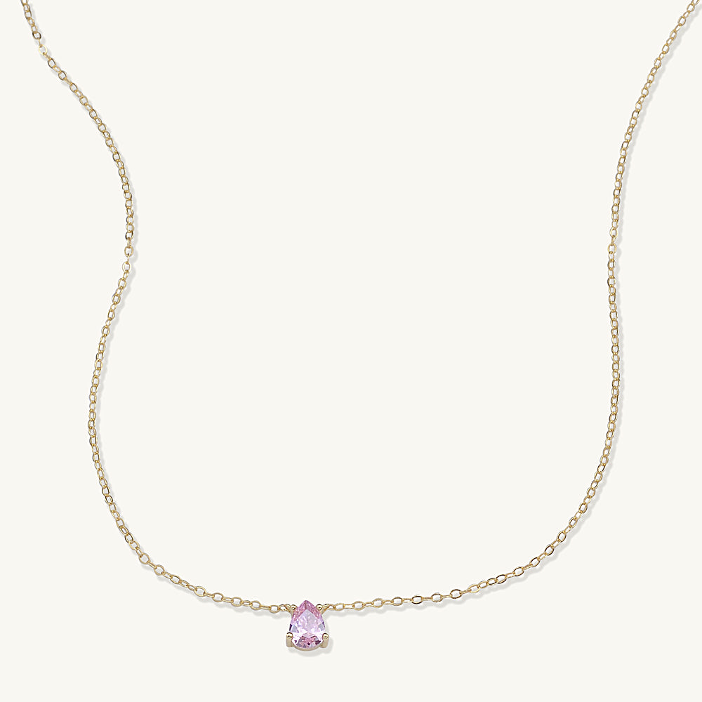 Birthstone Pear Shaped Necklace October