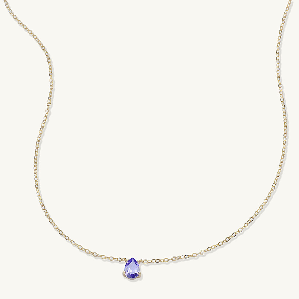 Birthstone Pear Shaped Necklace February
