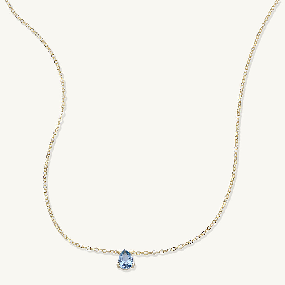 Birthstone Pear Shaped Necklace March