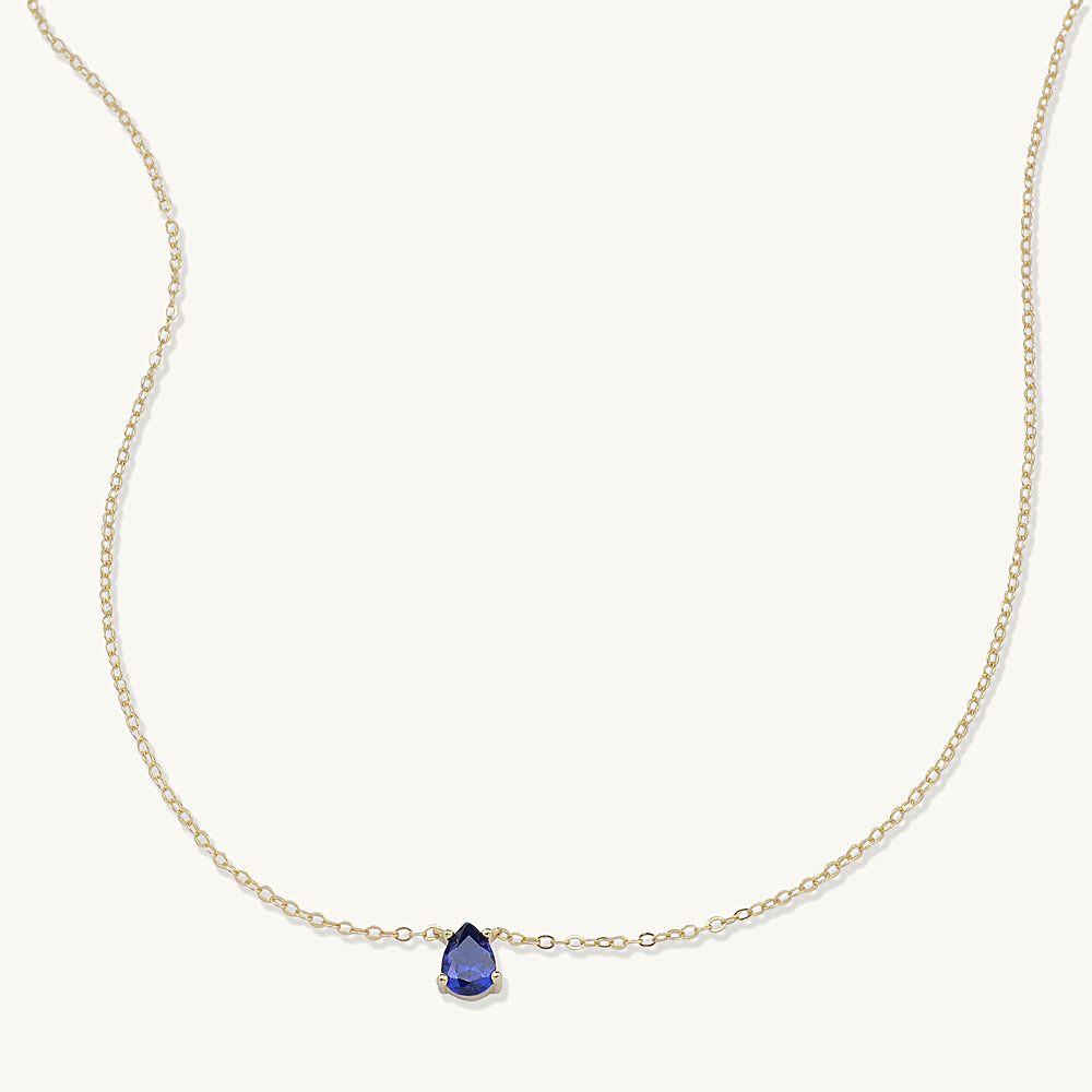Birthstone Pear Shaped Necklace September