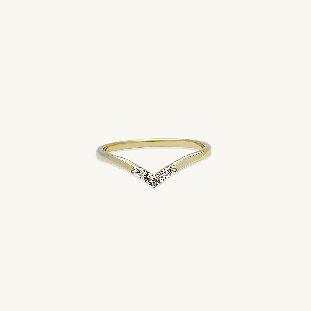 Sapphire V Band Stacking Ring
