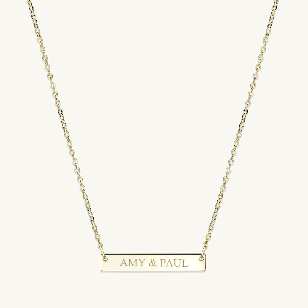 Engraved Personalised Bar Necklace