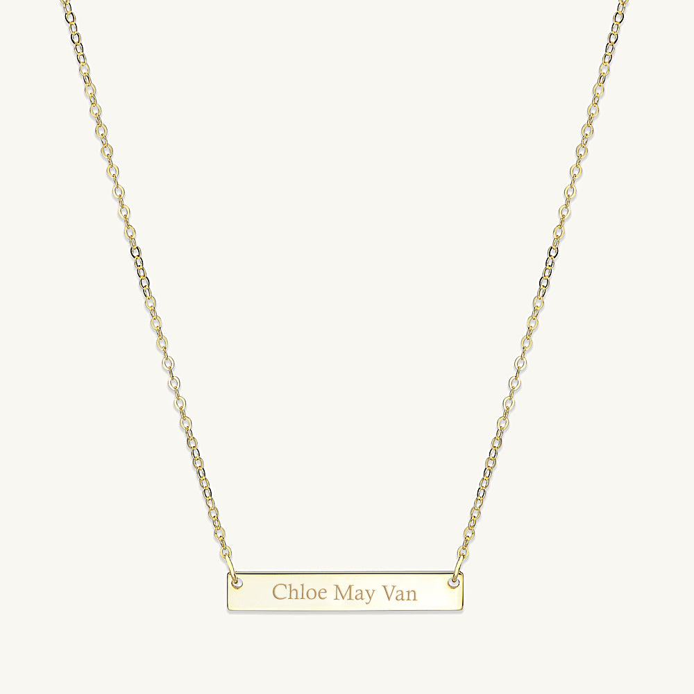 Engraved Bar Necklace with cut out heart | Lovable Keepsake Gifts