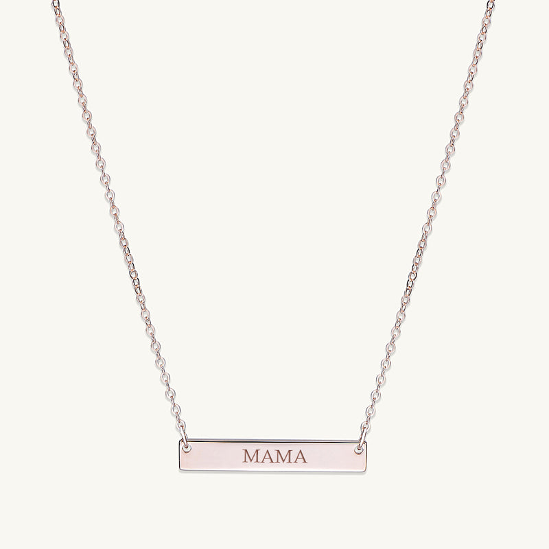 MAMA Engraved Bar Necklace
