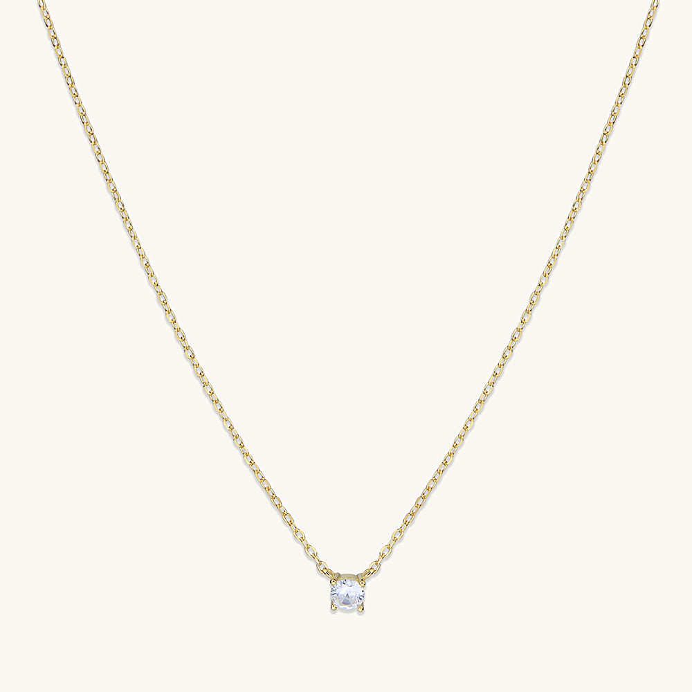 Round Sapphire Chain Necklace
