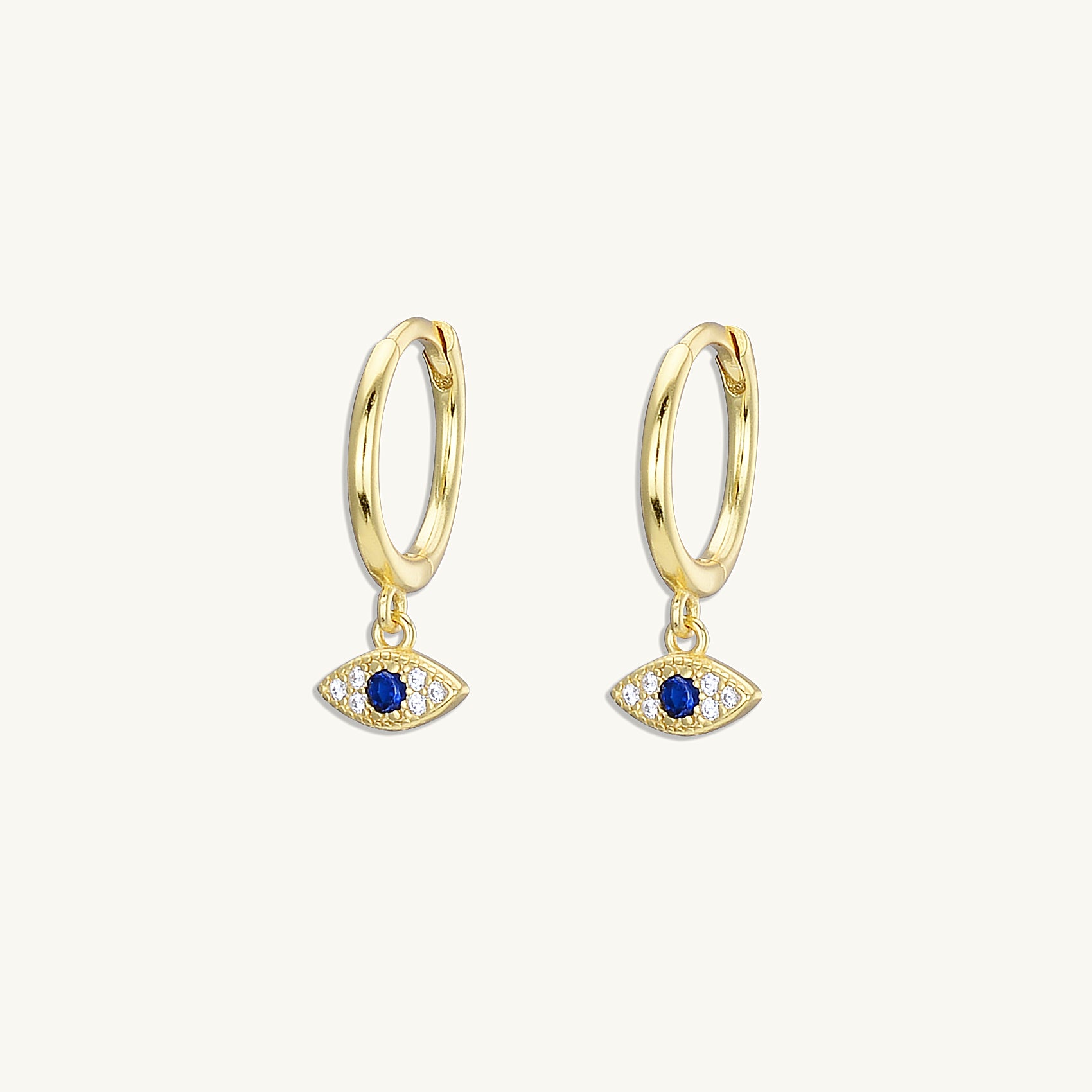 Designer 14k yellow gold on sale pave spinel & cz evil eye dangle earrings