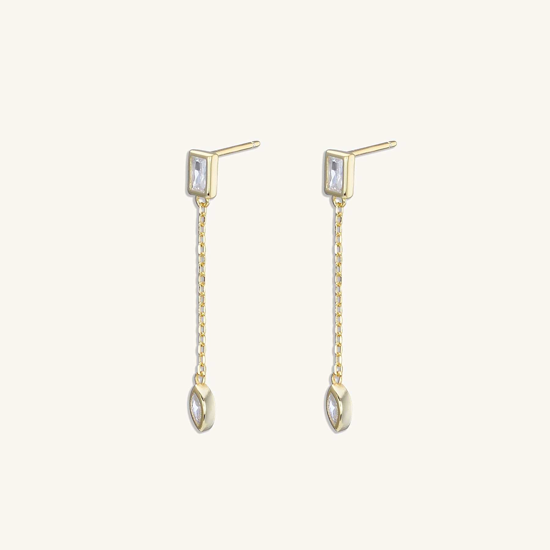 Double sapphire store chain earrings