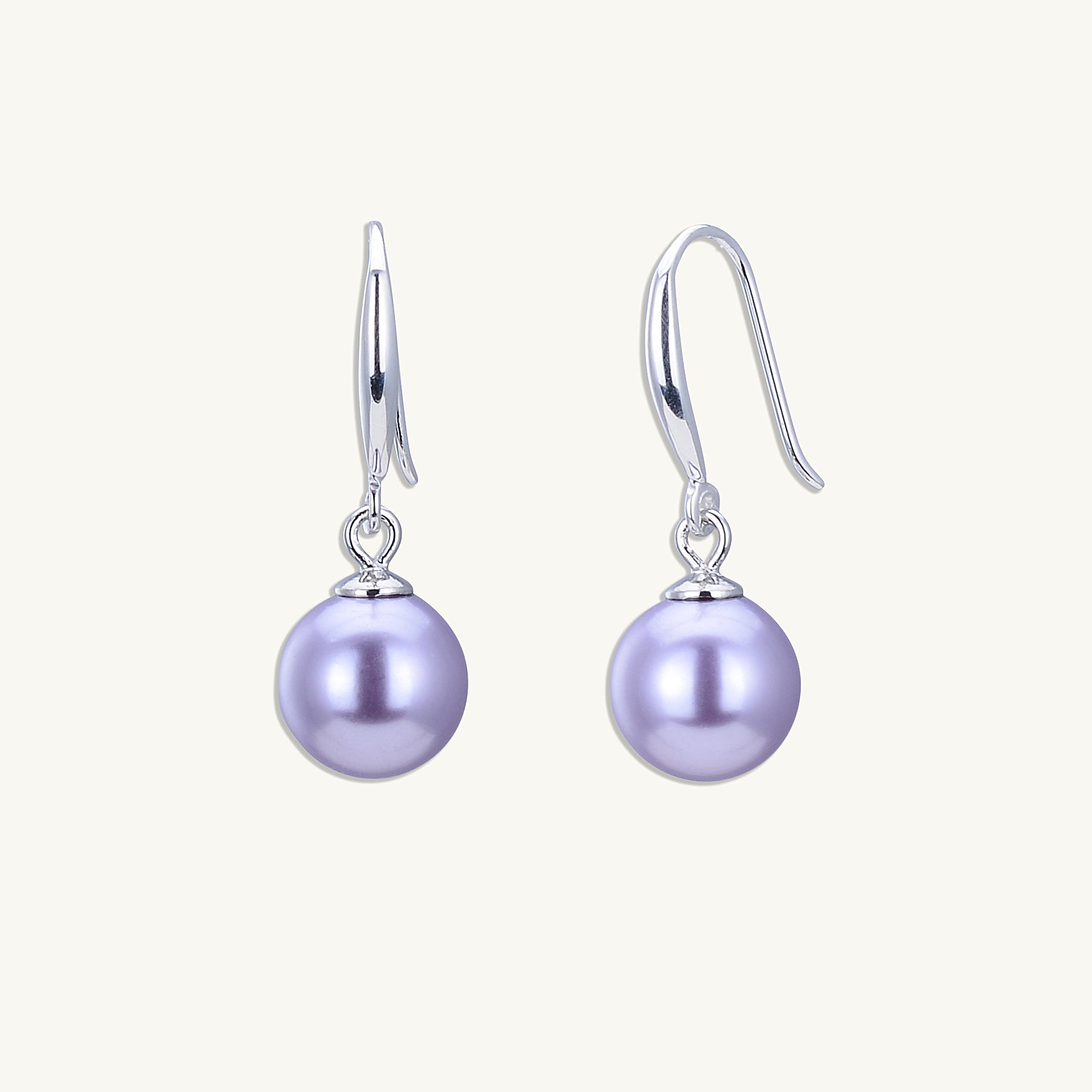 Purple Freshwater Pearl Drop Earrings