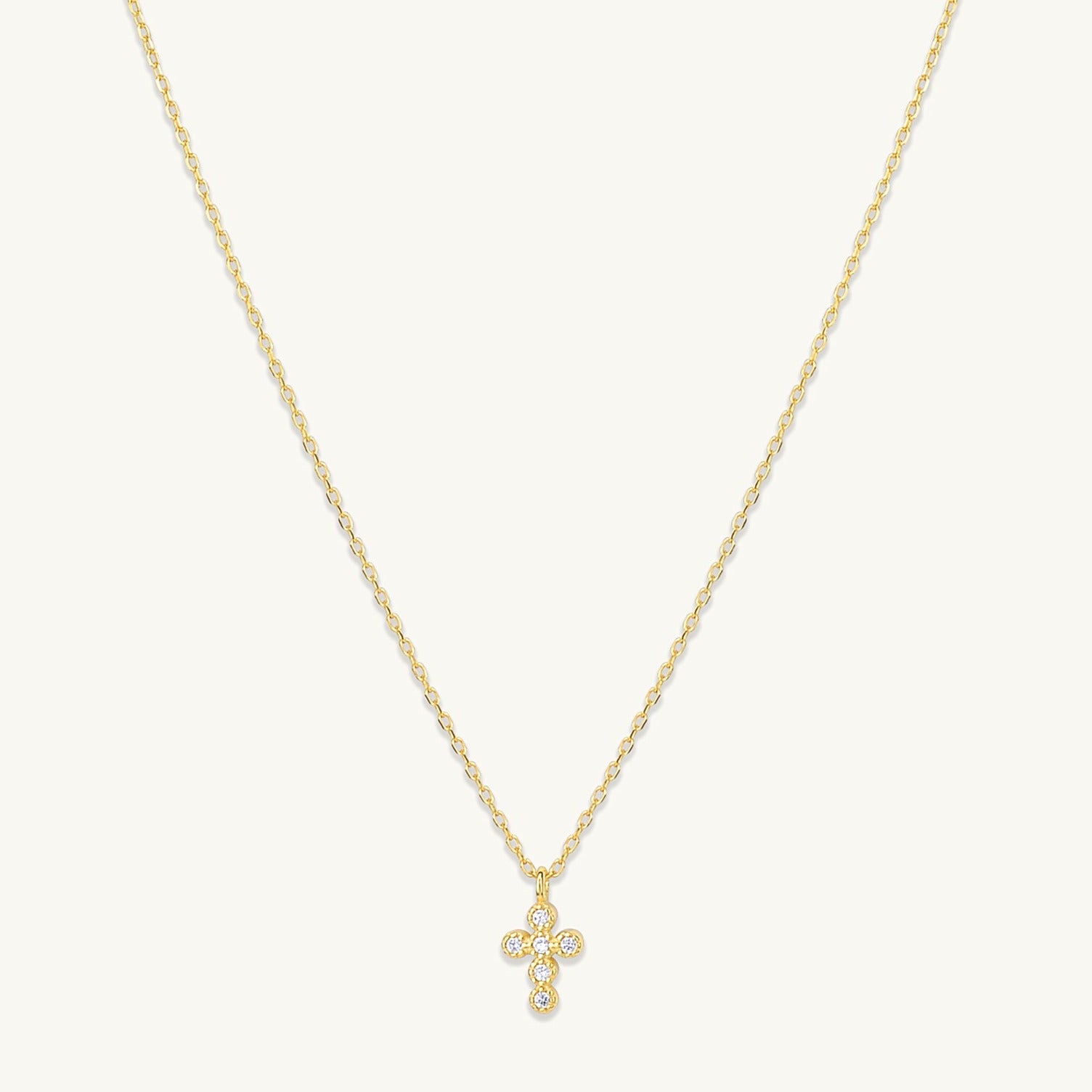 Cross Sapphire Chain Necklace