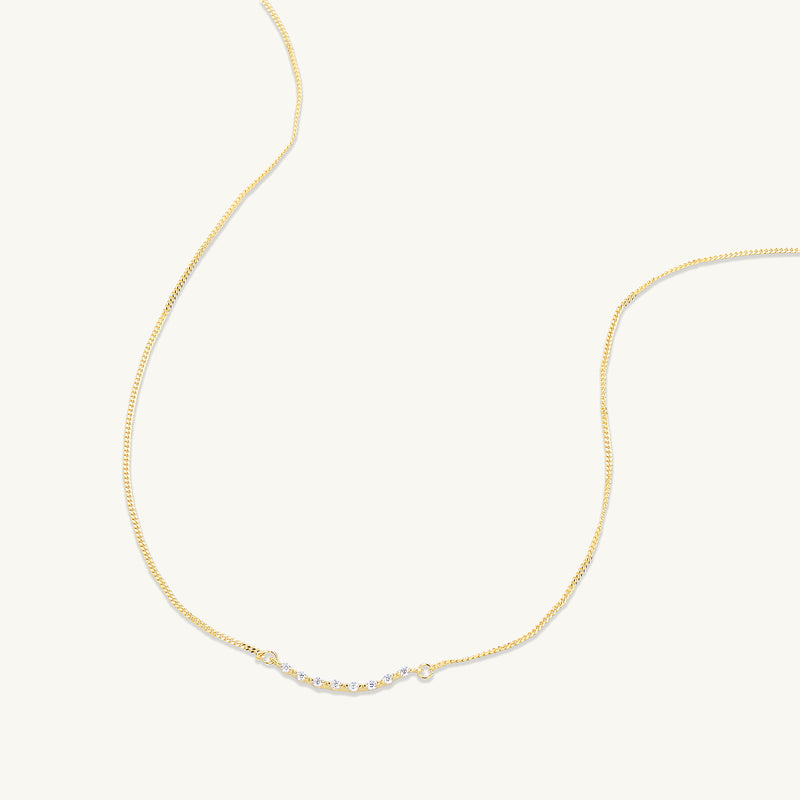 Curved Sapphire Bar Necklace