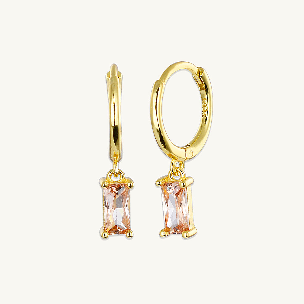 Champagne diamond on sale hoop earrings