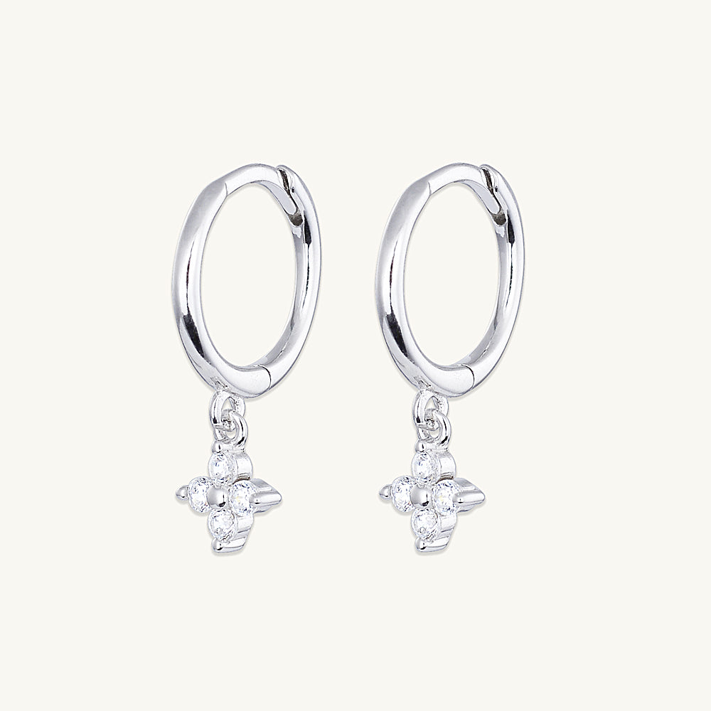 Clover Sapphire Hoop Earrings