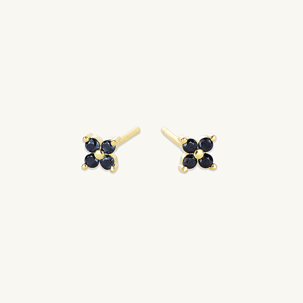 Black Clover Sapphire Earrings