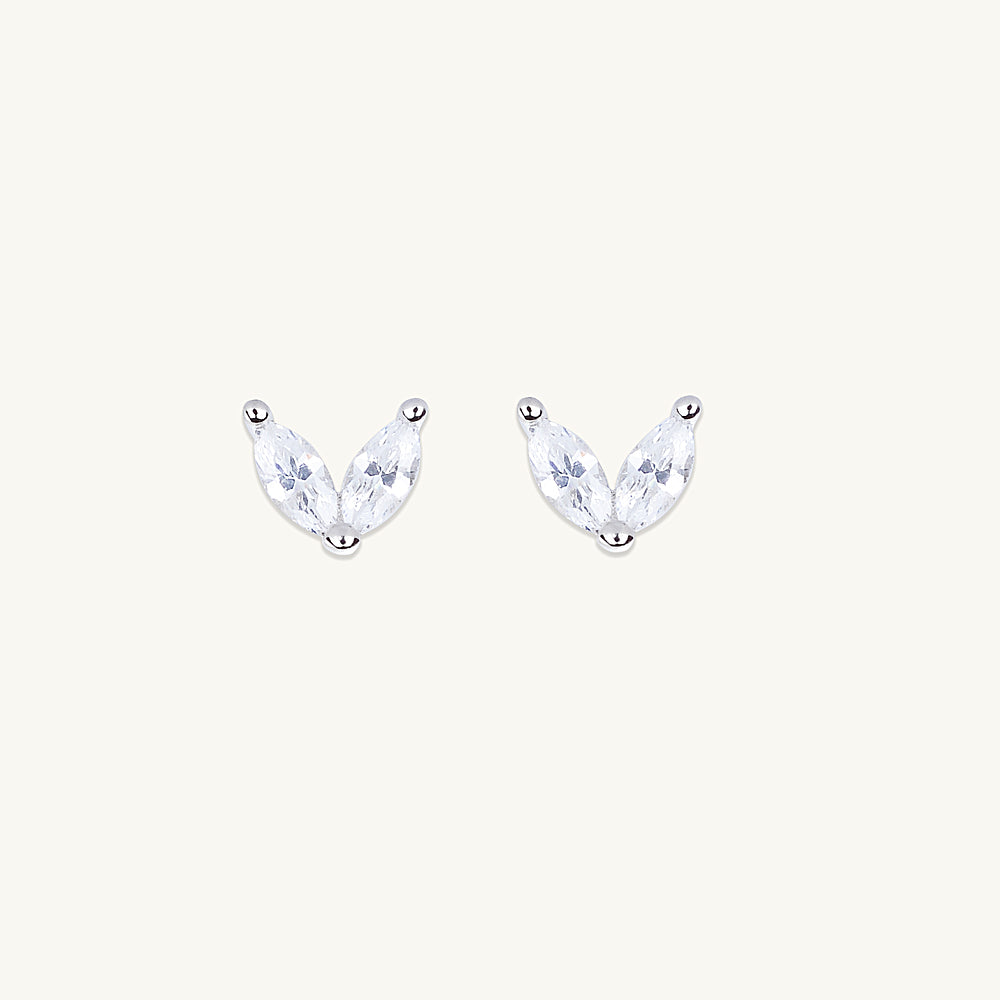 Angel Wings Sapphire Stud Earrings
