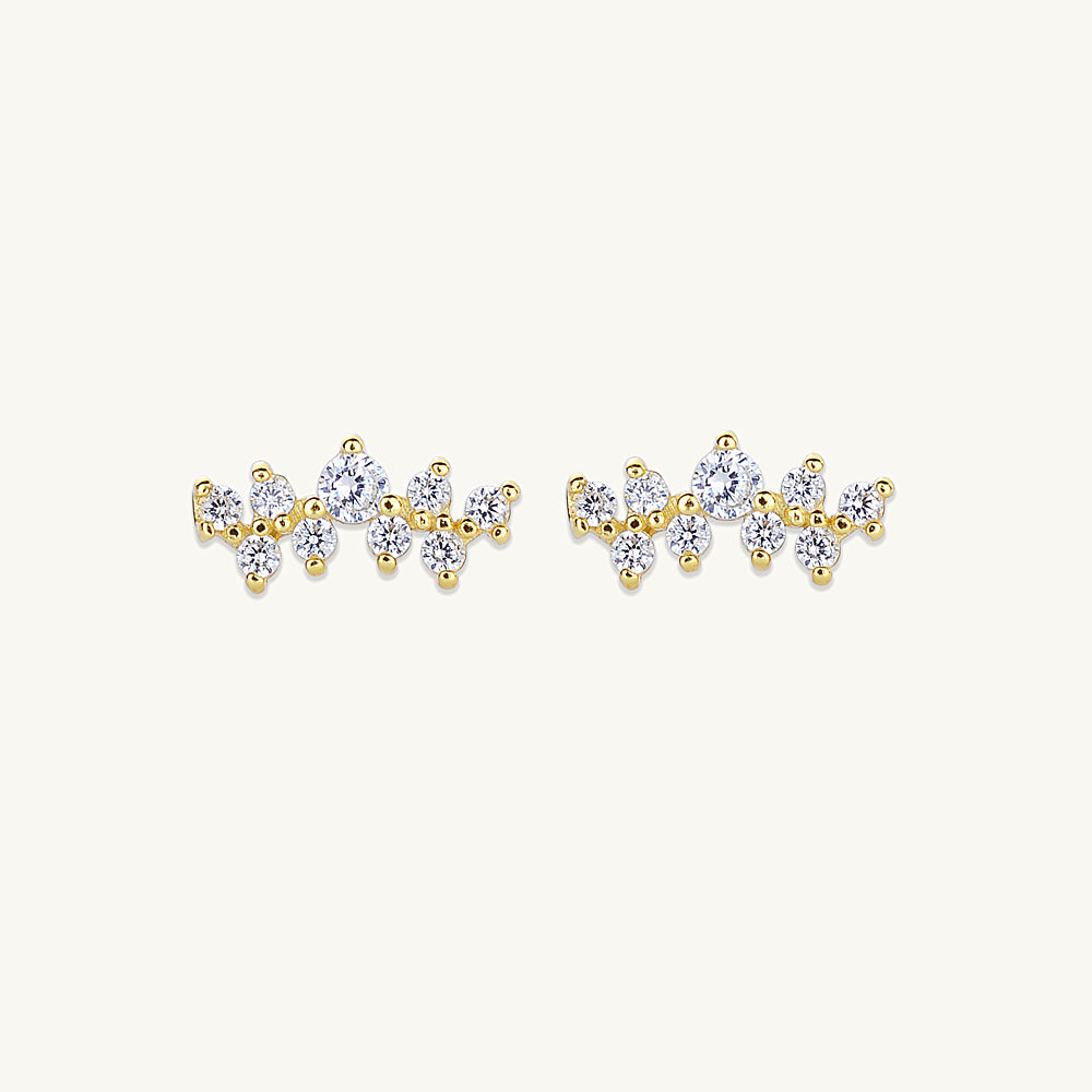 Starry Cluster Sapphire Stud Earrings