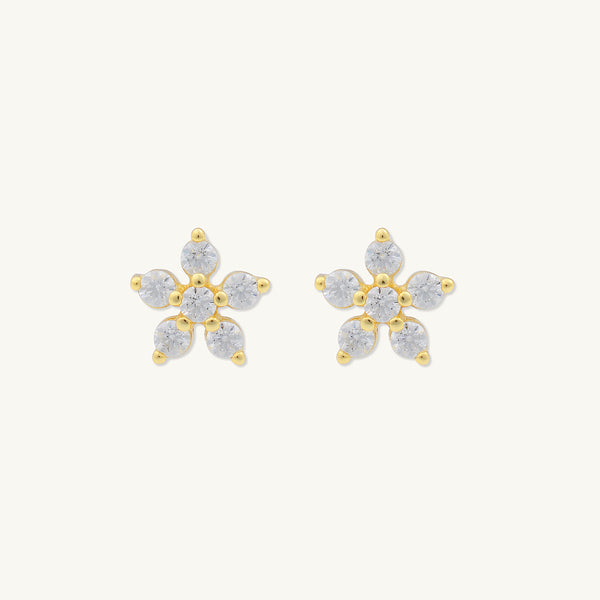 Flower Sapphire Stud Earrings