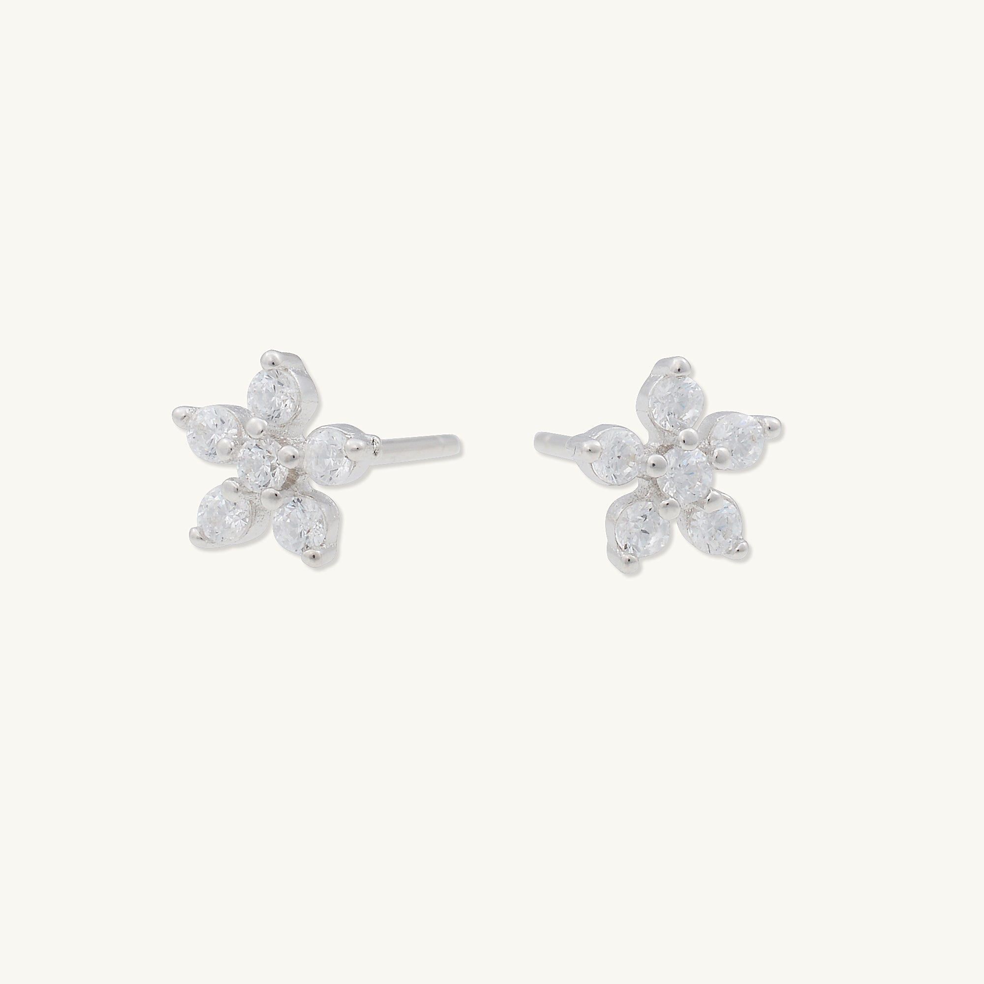 Flower Sapphire Stud Earrings