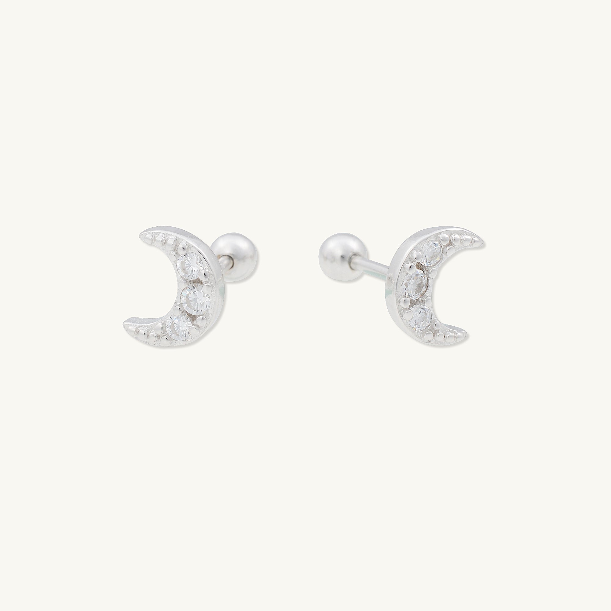 Moon Sapphire Barbell Stud Cartilage Earrings