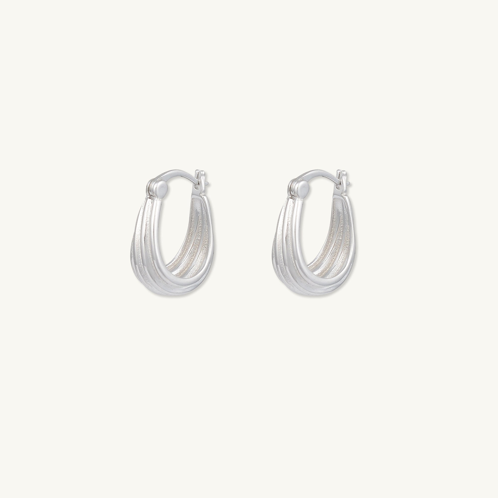 Oval Twist Hoop Earrings