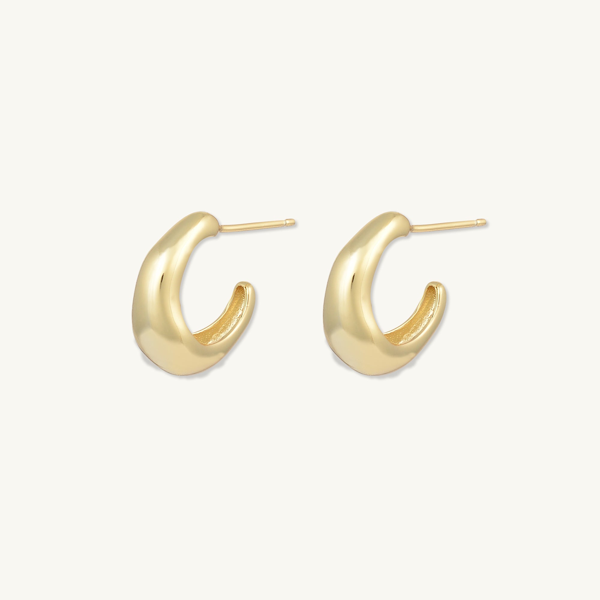 C Shape Huggie Earrings