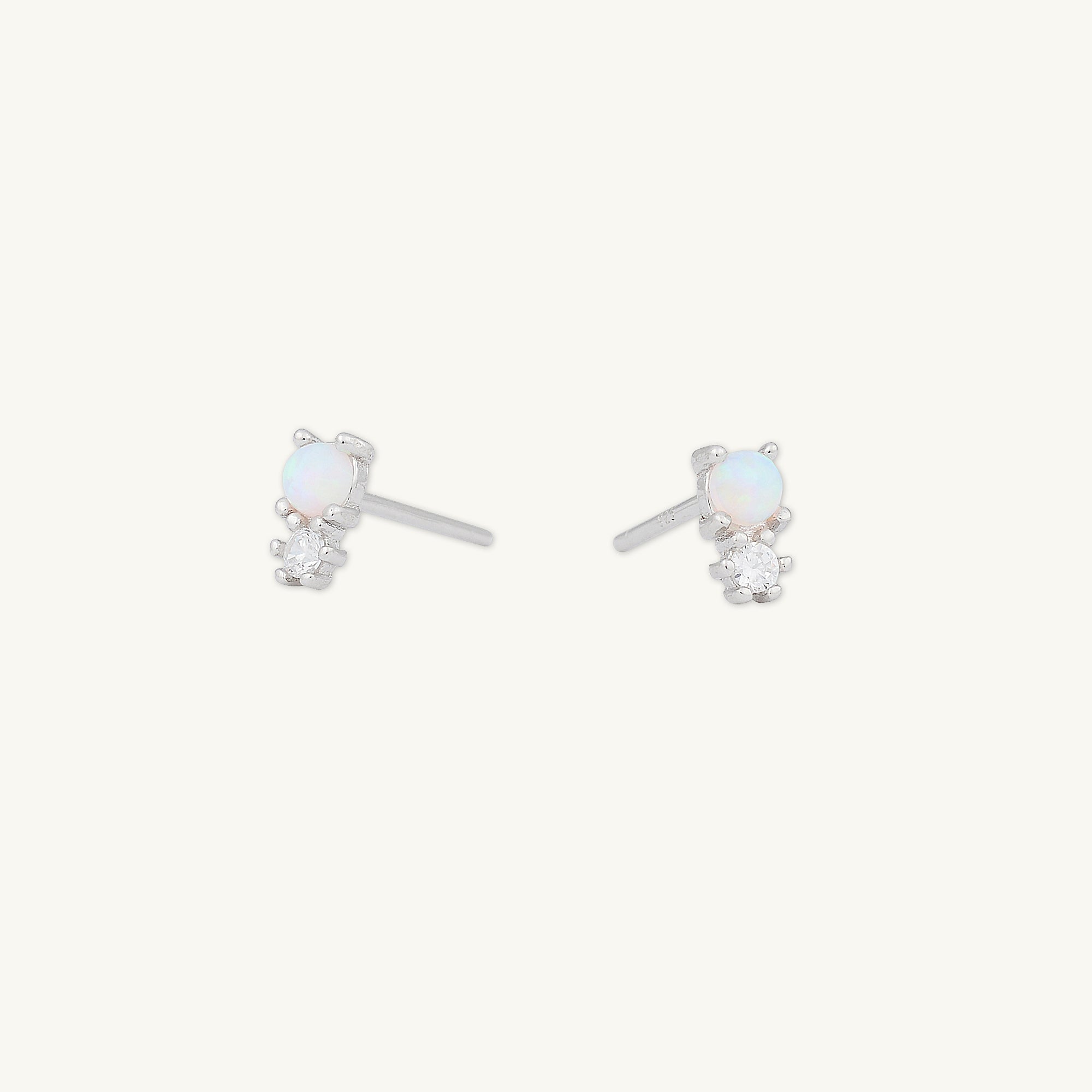 Opal Sapphire Stud Earrings