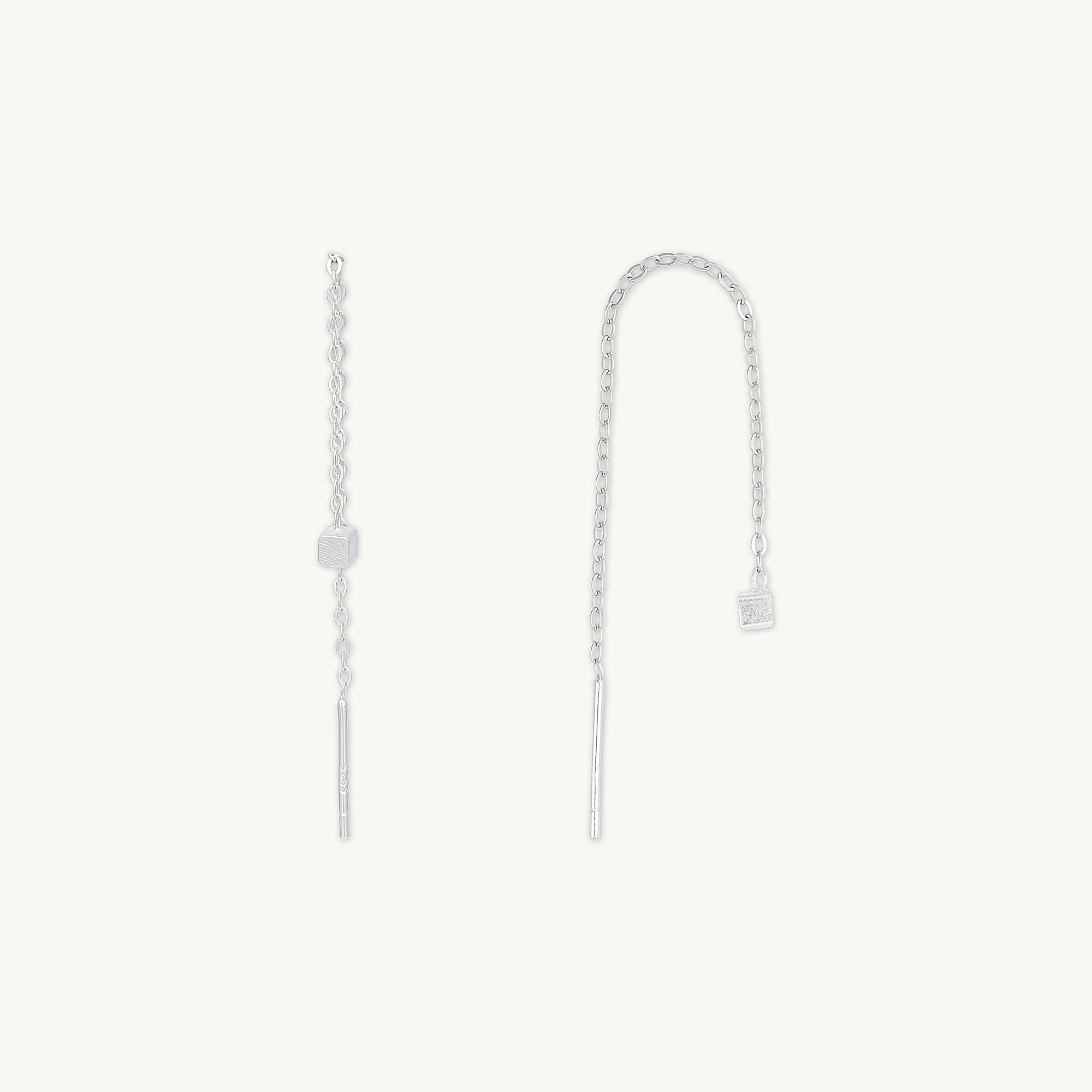 Square Threader Chain Earrings