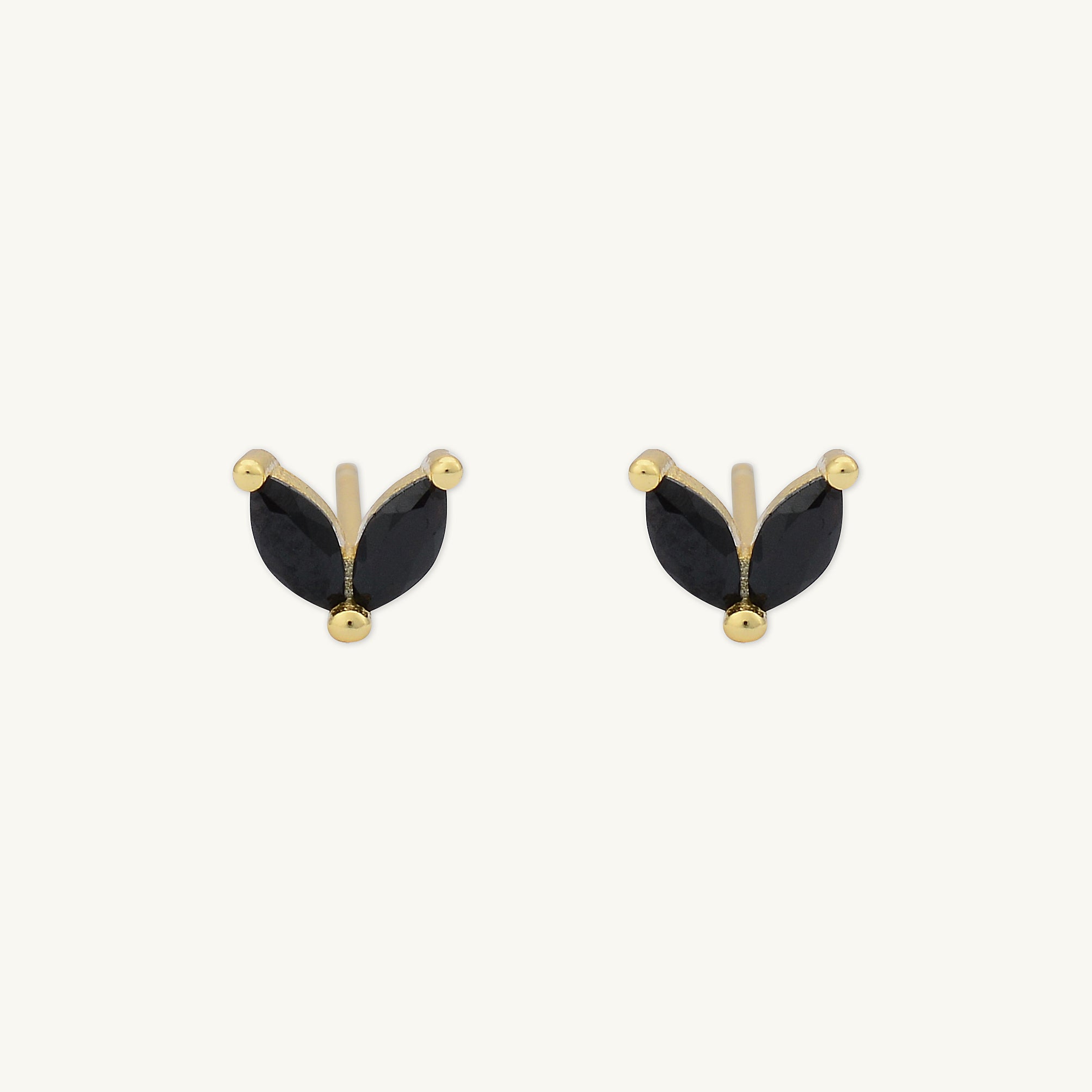 Black Angel Wings Sapphire Stud Earrings