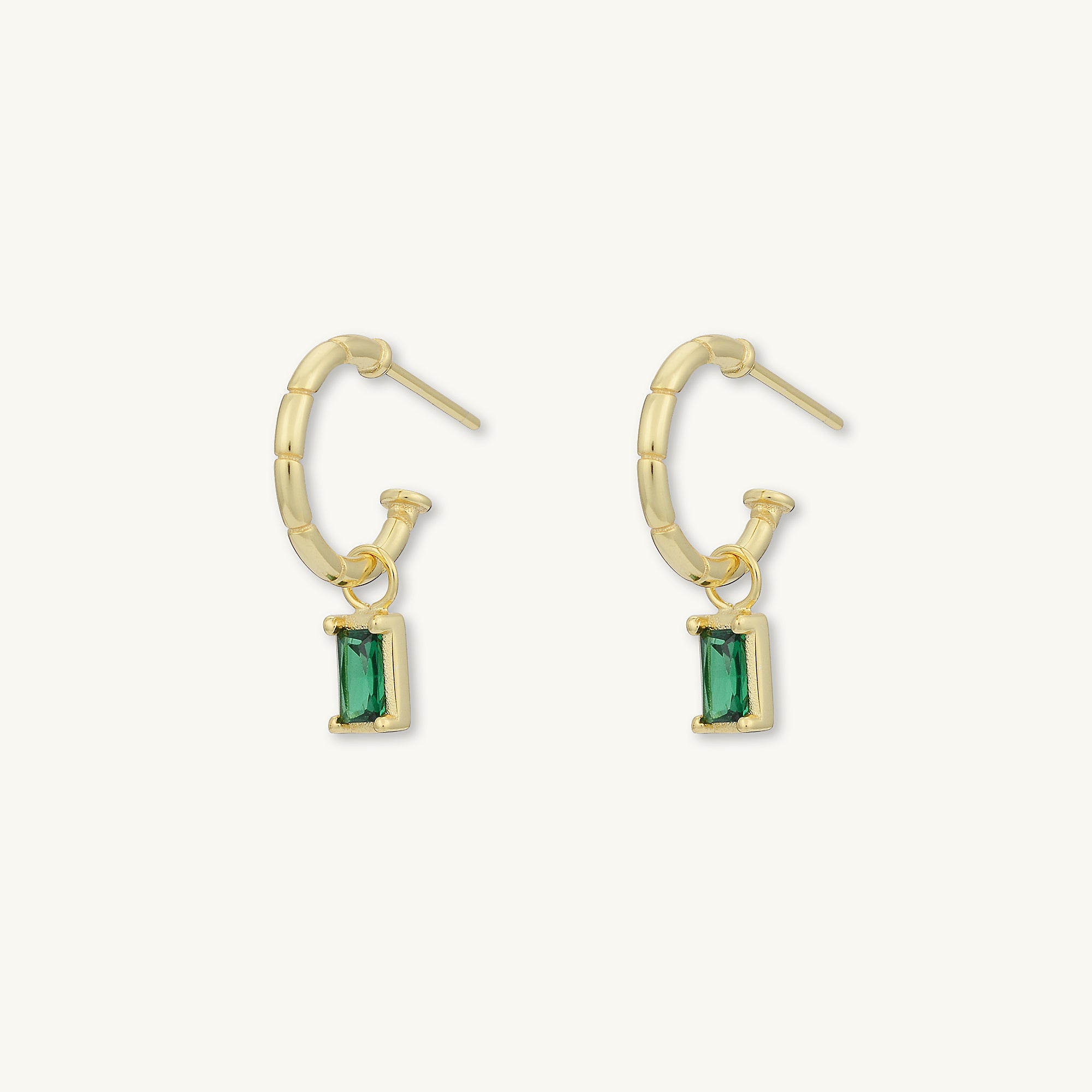 Baguette on sale emerald earrings