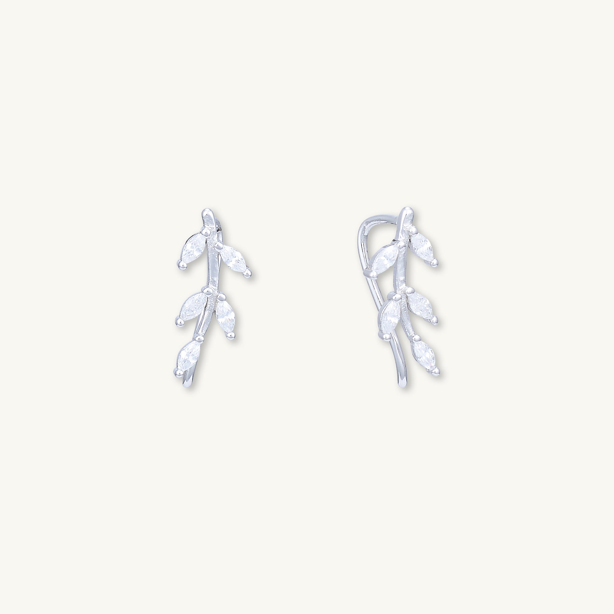 Leaf Sapphire Climber Earrings