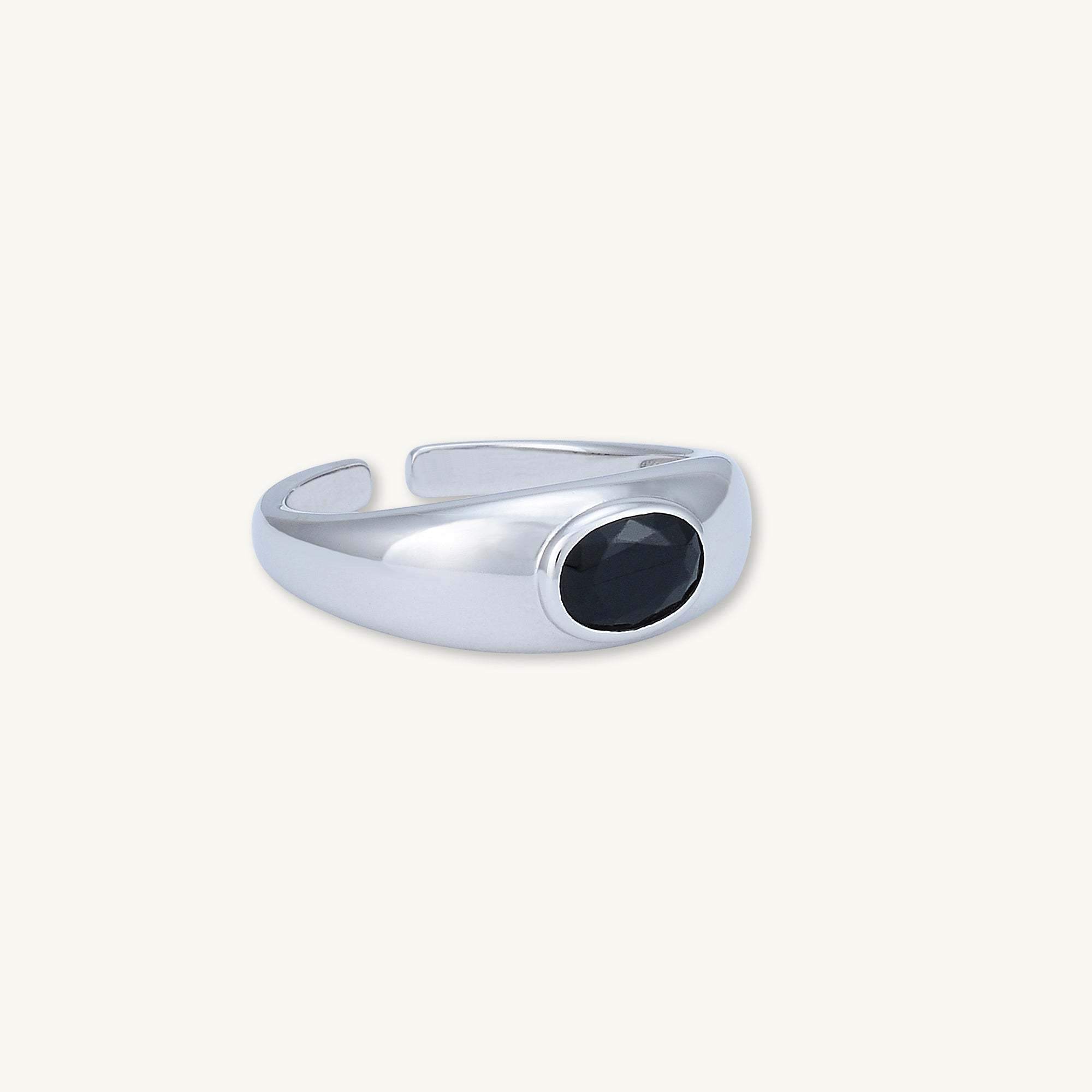 Onyx Signet Dome Open Ring
