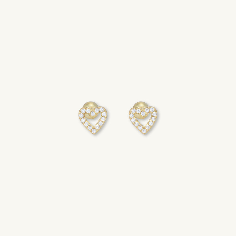 Heart Sapphire Barbell Stud Cartilage Earrings