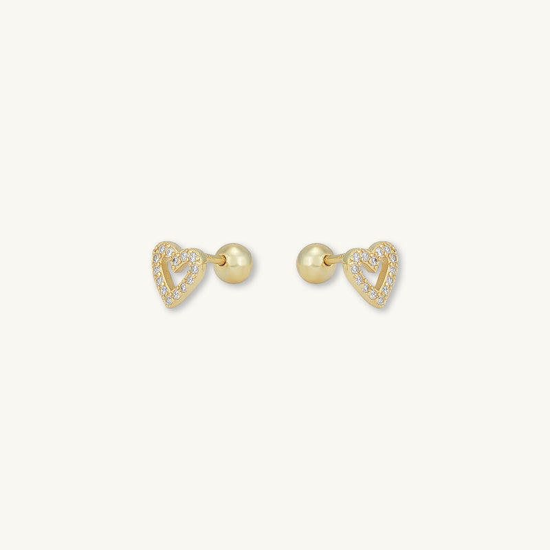 Heart Sapphire Barbell Stud Cartilage Earrings