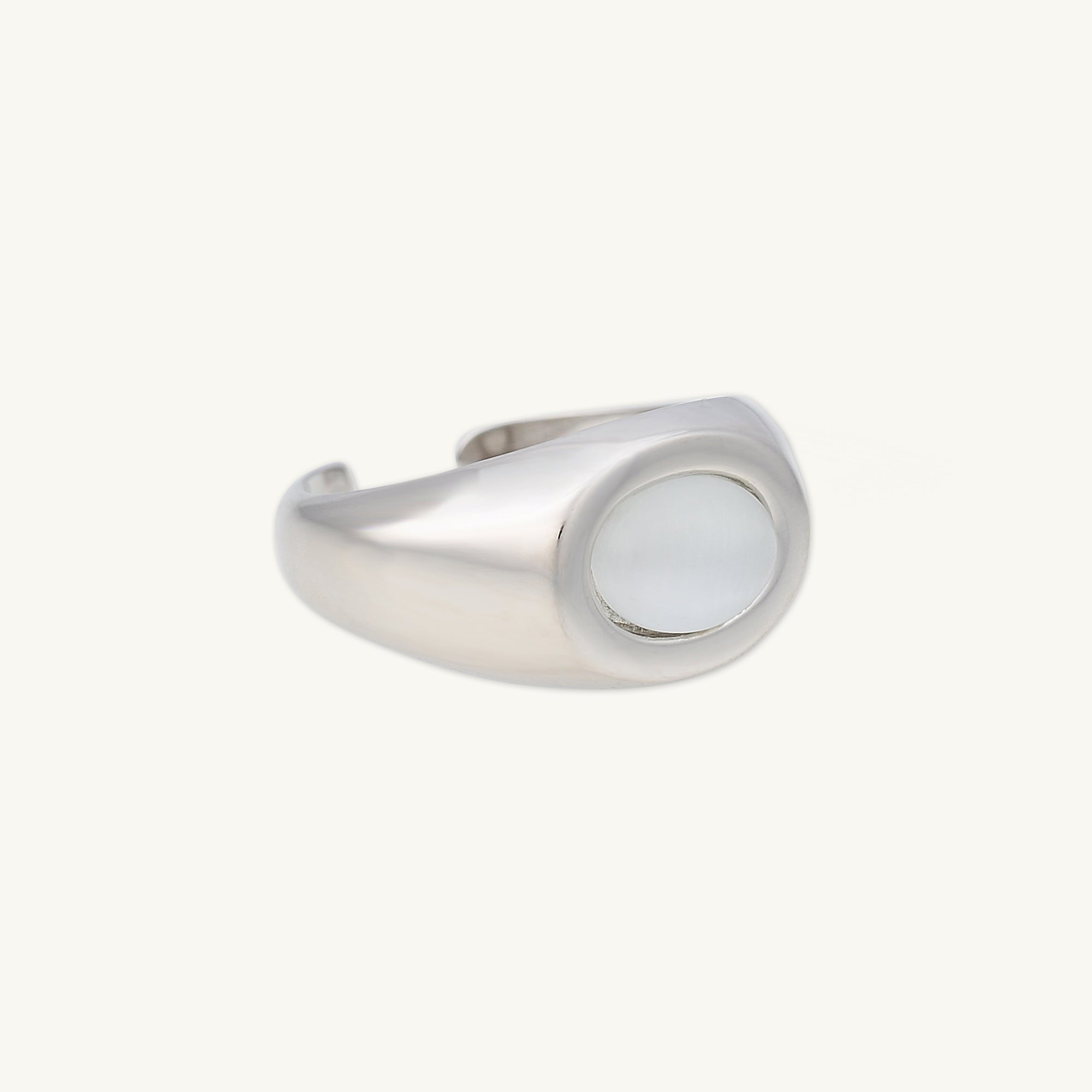 Moonstone Signet Dome Open Ring