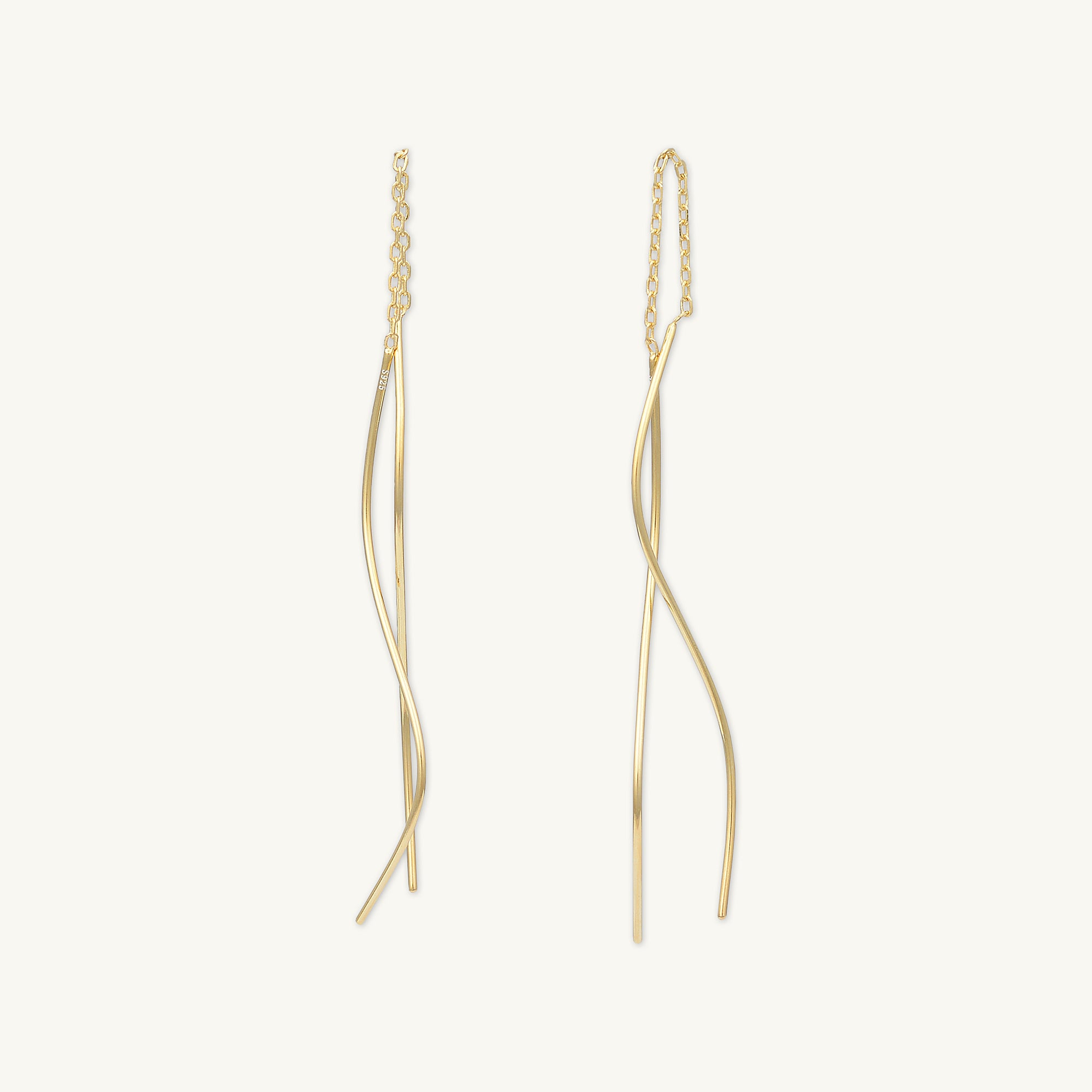 Swirl Threader Chain Earrings