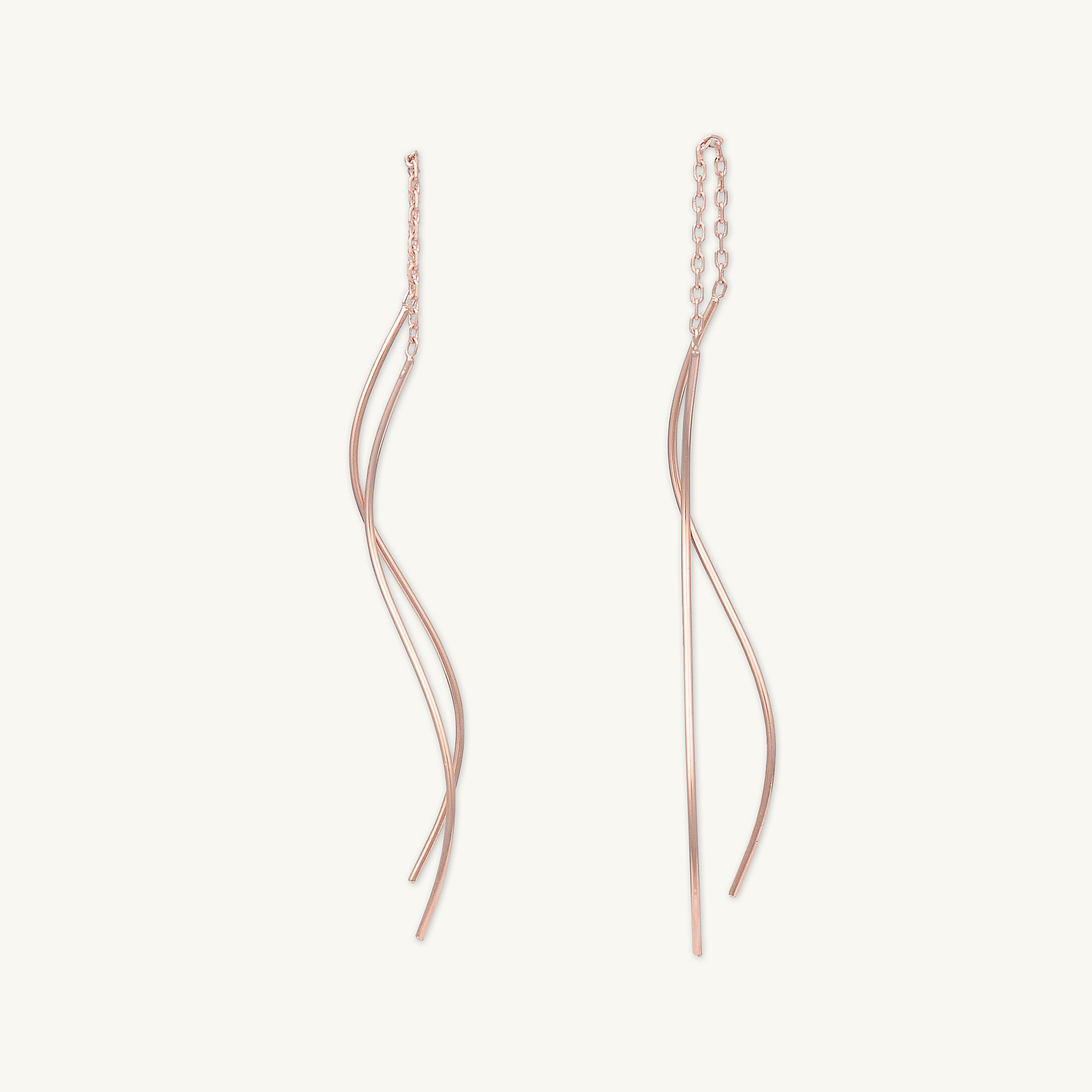 Swirl Threader Chain Earrings