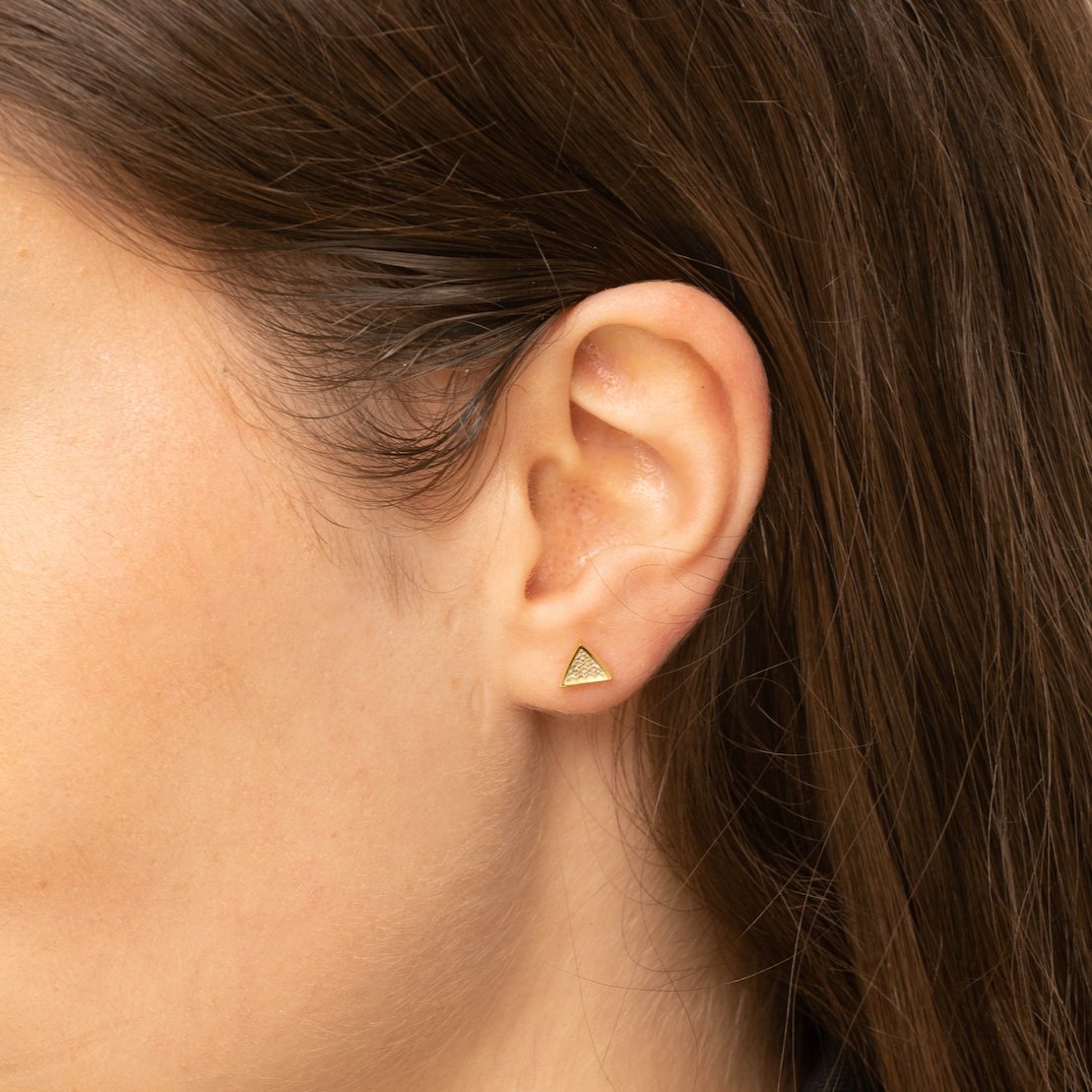 Triangle Sapphire Stud Earrings