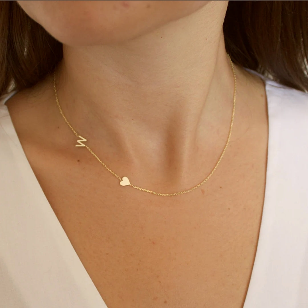 Sideways Heart Necklace Gold – Poppins on Mackinac